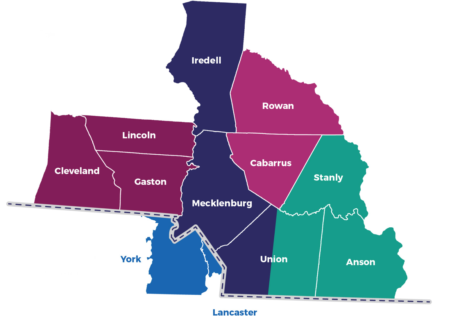 Map of regional counties